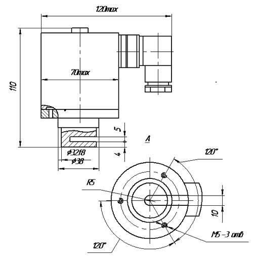 Схема габаритов магнита ЭМВ-11-31