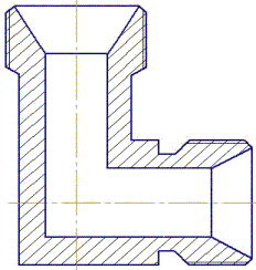 Рис.1.4. Схематическое изображение штуцера соединительного (уголок)