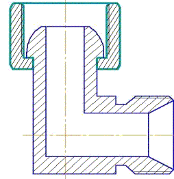 Рис.1.2. Схематическое изображение штуцера соединительного (угольник с гайкой )