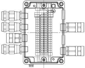Рис.1. Схематическое изображение соединительной коробки КСРВ-Т64
