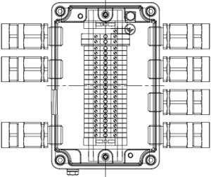 Рис.1. Схематическое изображение соединительной коробки КСРВ-Т65