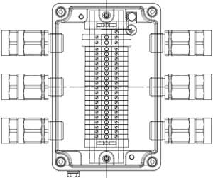 Рис.1. Схематическое изображение соединительной коробки КСРВ-Т76