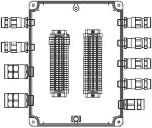 Рис.1. Схематическое изображение соединительной коробки КСРВ-Т90