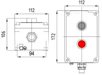 Рис.1. Схематическое изображение готового стандартного поста управления и индикации ПКИЕ25