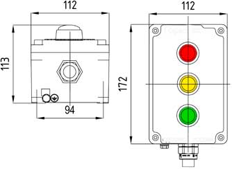 Рис.1. Схематическое изображение готового стандартного поста управления и индикации ПКИЕ52