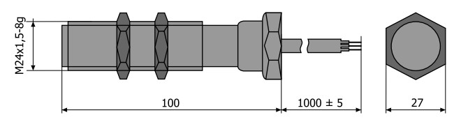 Габаритные размеры переключателей БТП-101-24, БТП-102-24