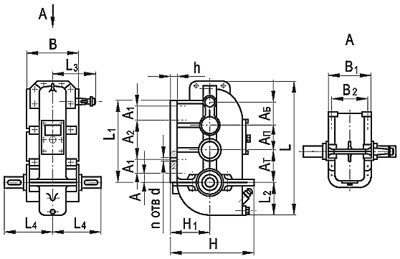 Рис.1. Схема редуктора цилиндрического ВК