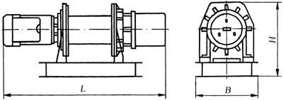 Рис.1. Схема лебедки электрической облегченной KDJ500E1; KDJ1000E1