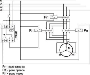 Рис.1.Схема подключения реле STP-541