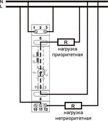 Рис.1. Схема подключения реле PR-615