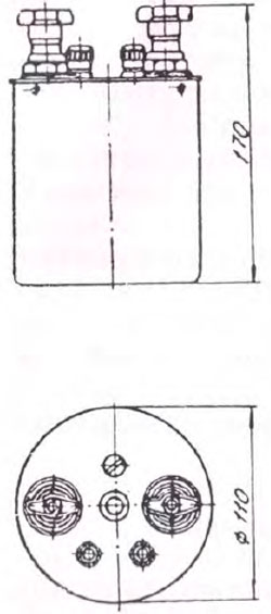 Рис.1. Габаритный чертеж катушки измерительного сопротивления Р310